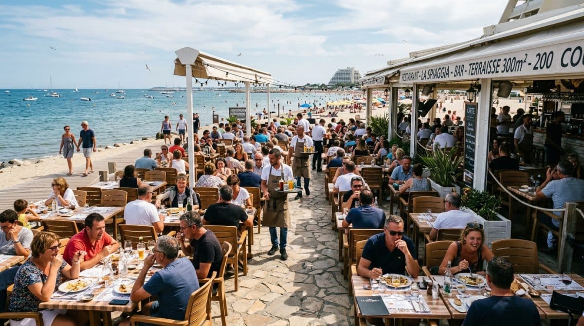 Illustration générée : Restaurant licence IV la grande motte