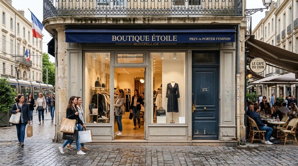Illustration générée : Cession droit au bail Montpellier - Boutique premium - 45 m²