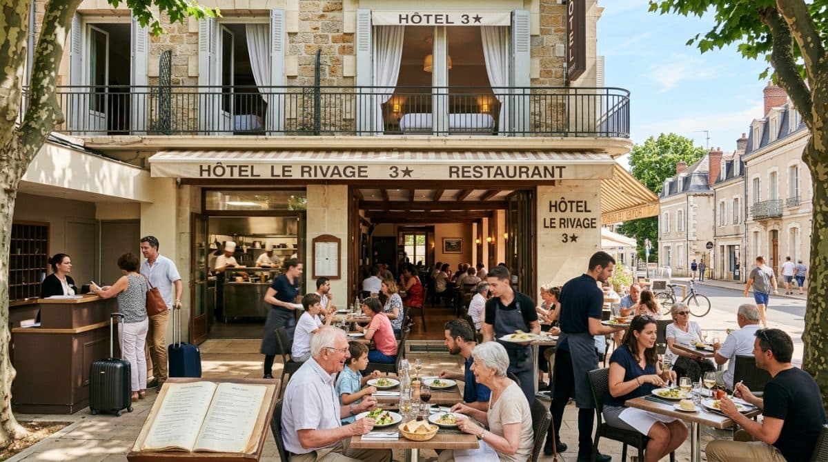 Illustration générée : A vendre un hotel 3 * restaurant secteur vichy