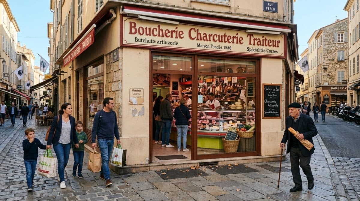 Illustration générée : A vendre fonds de commerce boucherie traiteur ajaccio