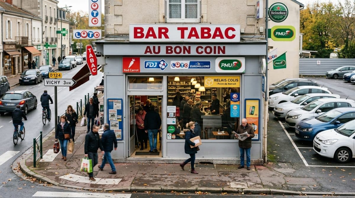 Illustration générée : A VENDRE FONDS DE COMMERCE BAR TABAC FDJ à 5 mn de Vichy