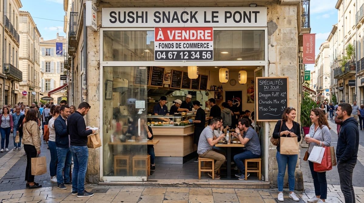 Illustration générée : A VENDRE FONDS DE COMMERCE SNACK - SANDWICHERIE à MONTPELLIER