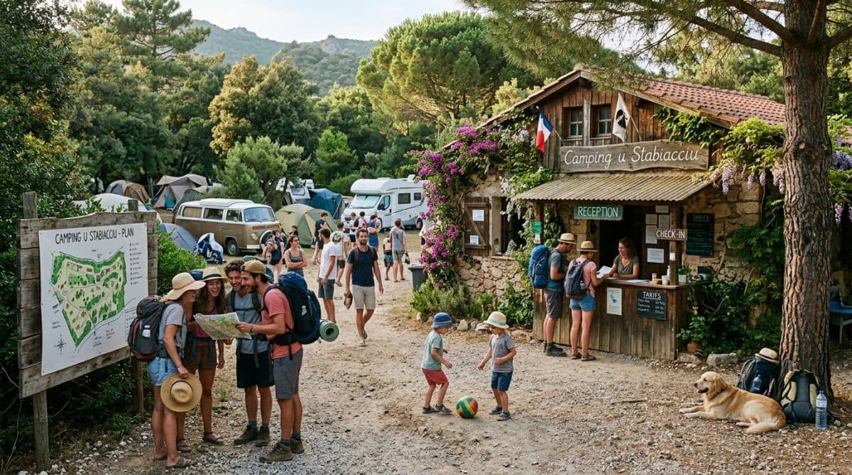 Illustration générée : A vendre murs et fonds lies camping corse du sud