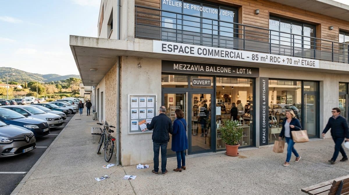 Illustration générée : A vendre murs commerciaux mezzavia baleone