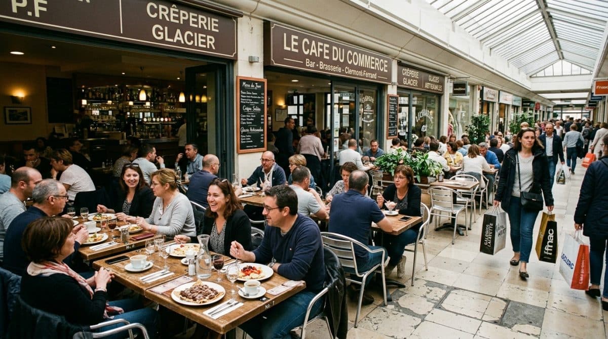 Illustration générée : Bar brasserie FDJ a vendre dans galerie commerciale a 15 min de clermont-ferrand