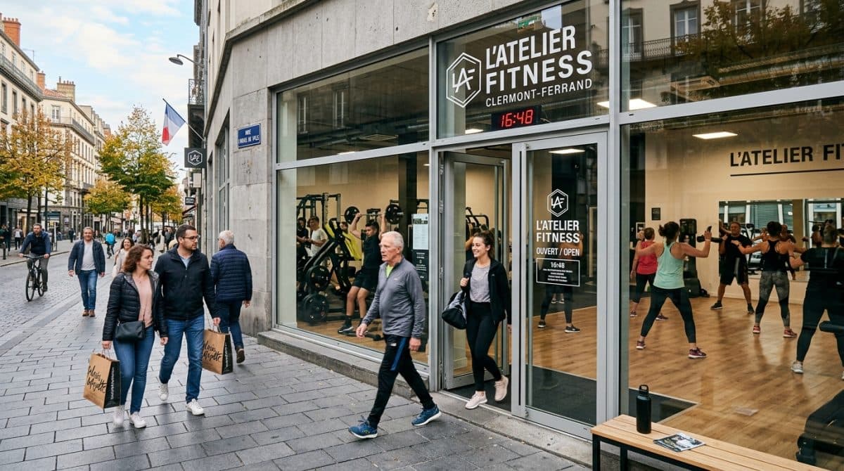 Illustration générée : A vendre un fonds de commerce de salle de sport 400m² dans le centre ville de Clermont Ferrand