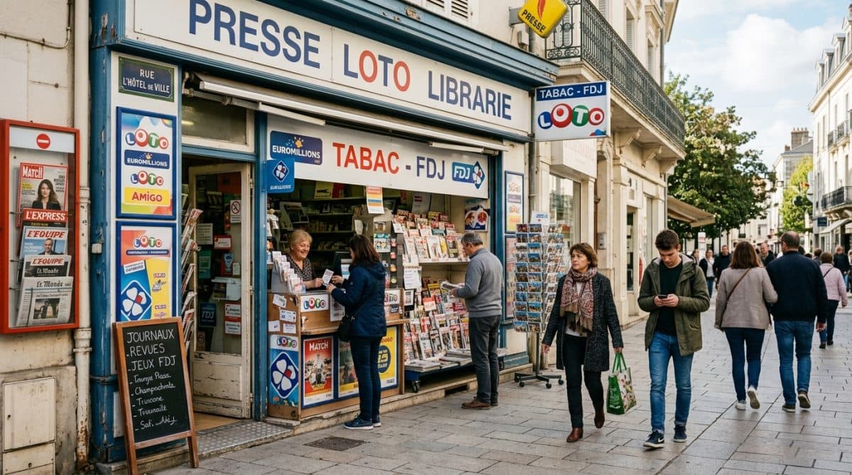 Illustration générée : Commerce de presse FDJ relais colis bimbeloterie