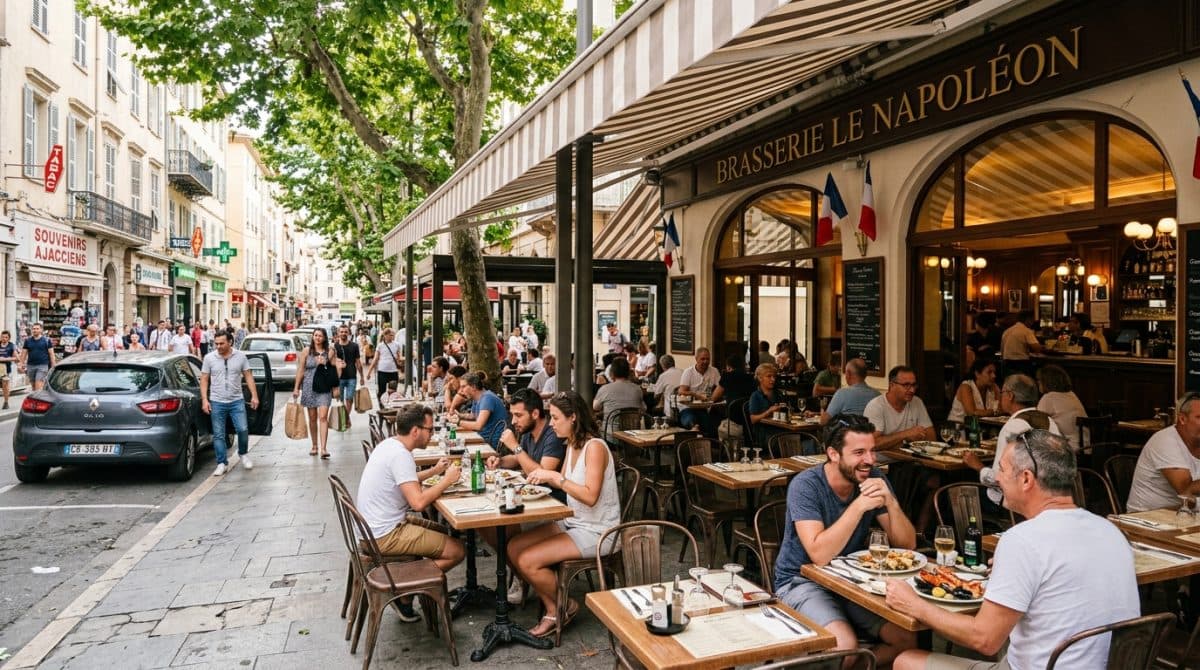 Illustration générée : Location gerance brasserie - emplacement stratégique au coeur d'ajaccio