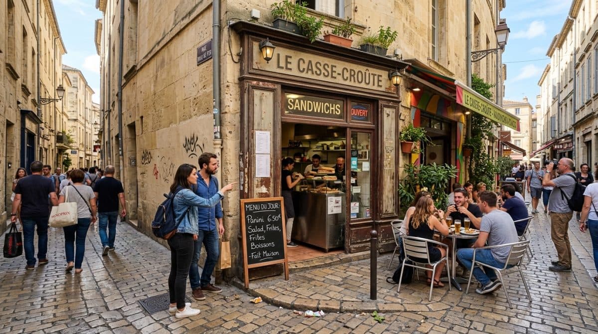 Illustration générée : Snack - Sandwicherie - Centre Montpellier Écusson