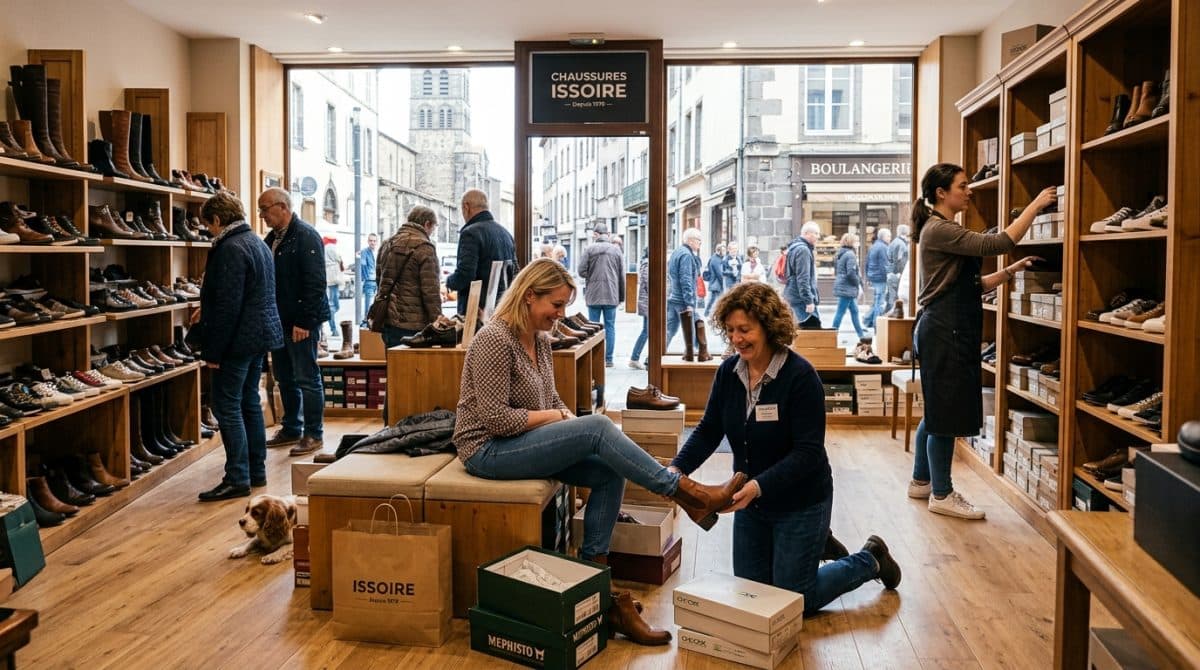 Illustration générée : A vendre magasin de chaussures a issoire