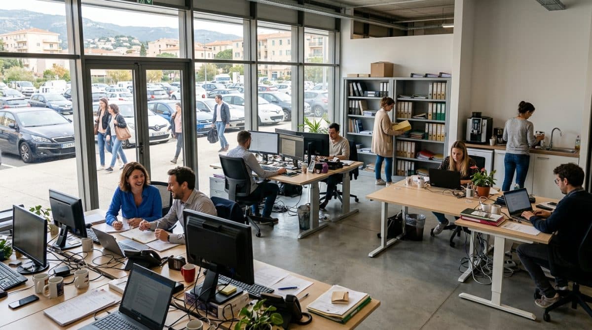 Illustration générée : Location locaux/bureaux agences secteur stiletto hopital