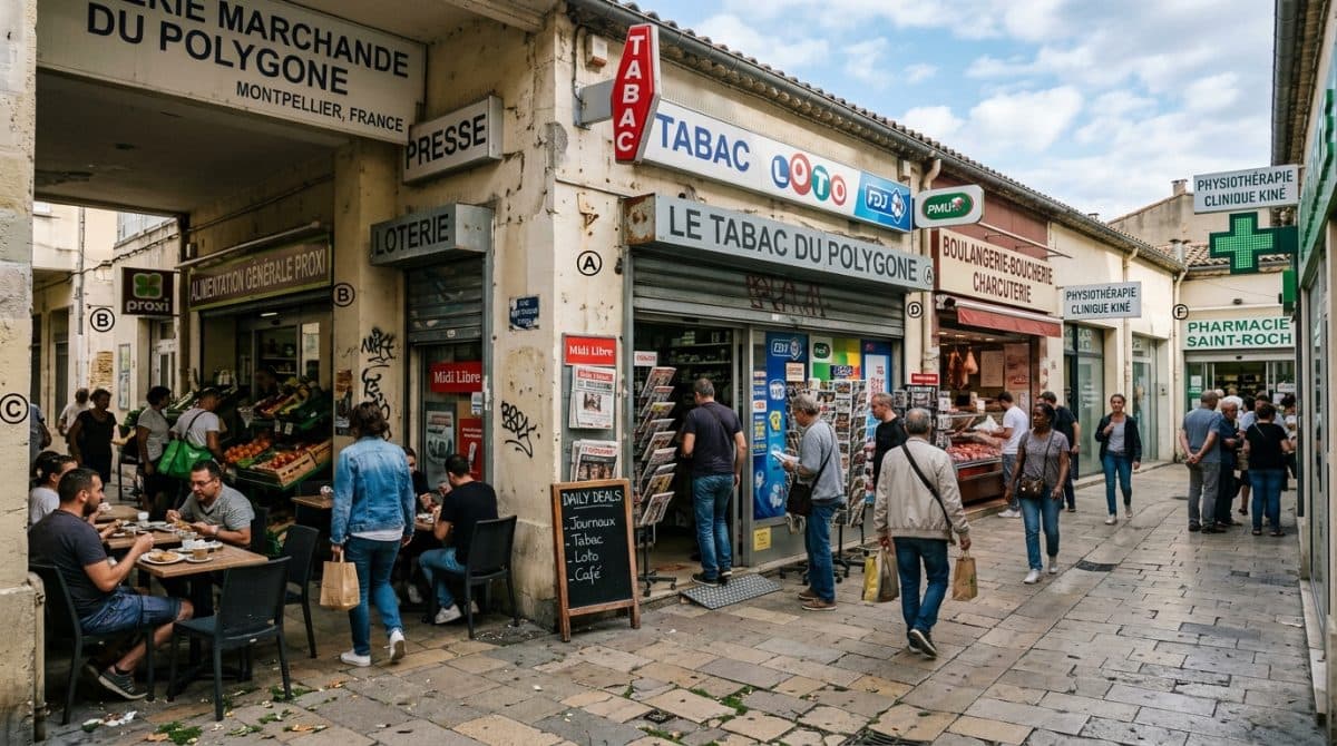 Illustration générée : A vendre murs commerciaux tabac presse loto montpellier