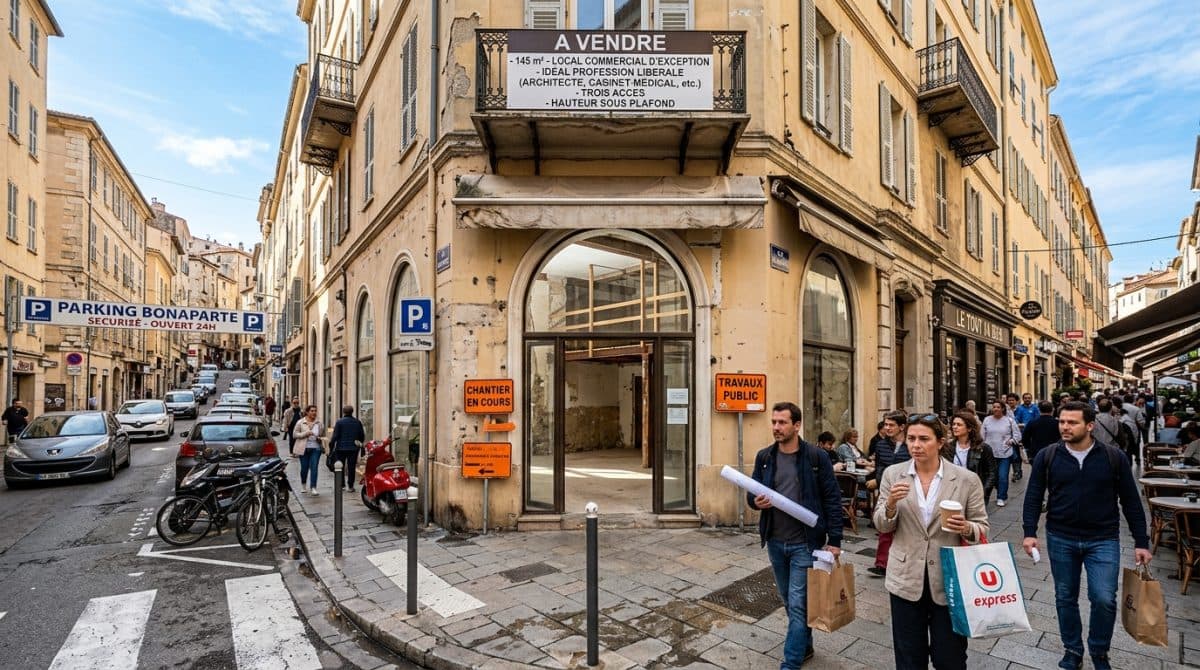 Illustration générée : Vente 145 m2 murs commerciaux secteur sanguinaires ajaccio