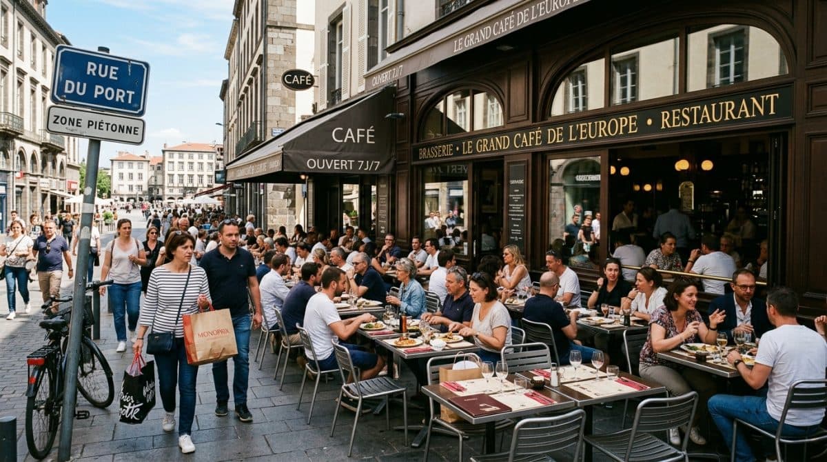 Illustration générée : Magnifique restaurant avec Licence 4 en emplacement n°1