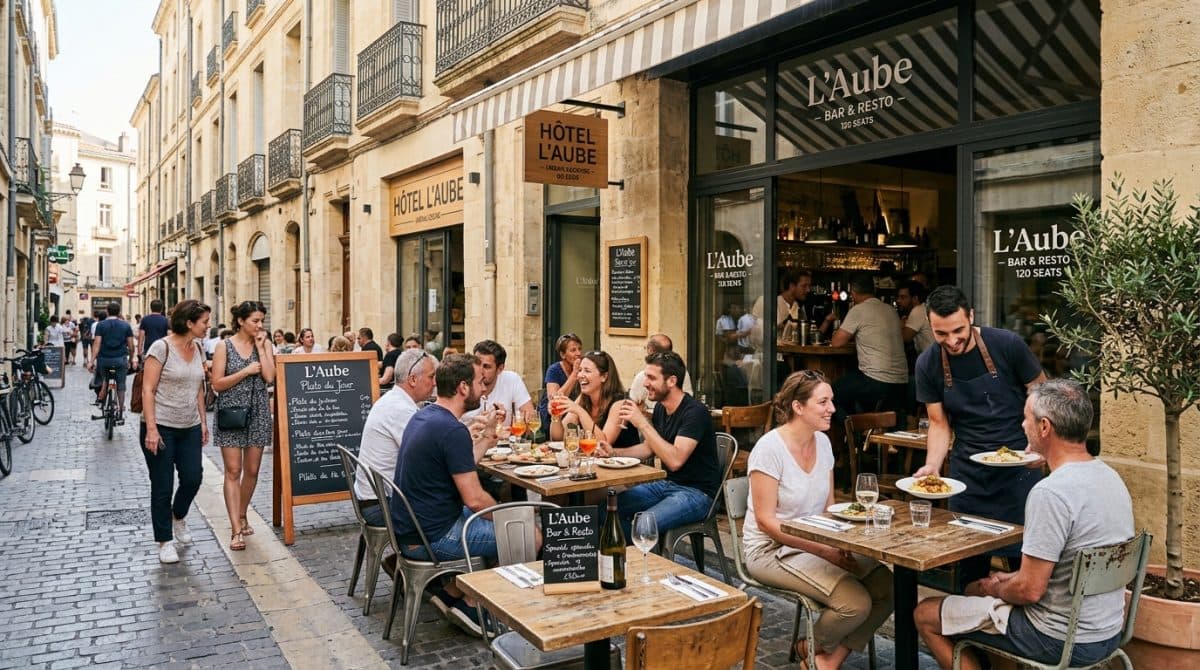 Illustration générée : A vendre hotel-bar-restaurant montpellier-centre