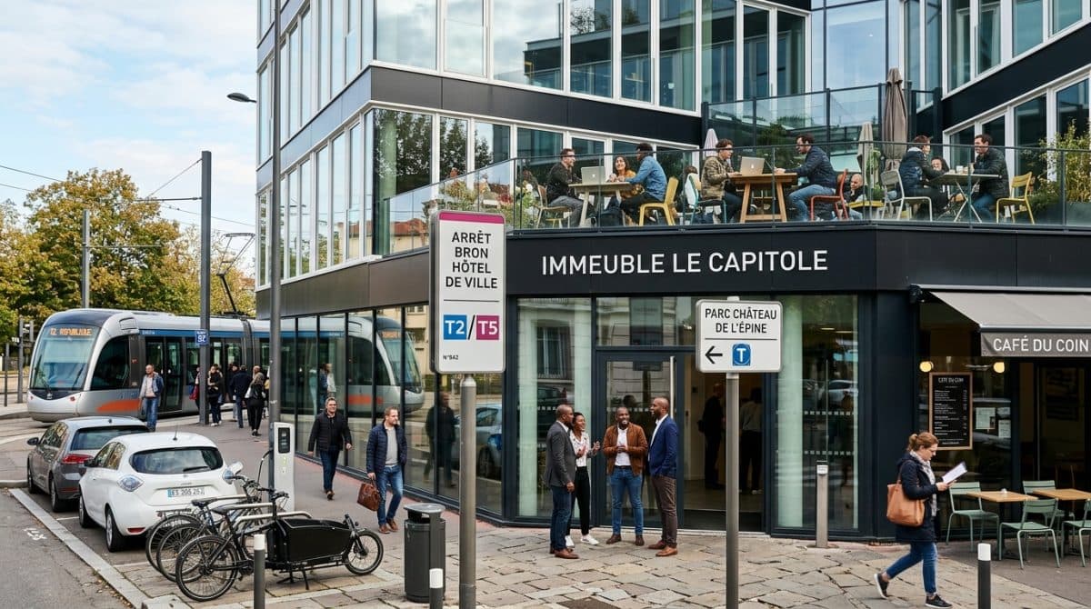 Illustration générée : Plateau de Bureaux Neufs de 310.60 m² Bron