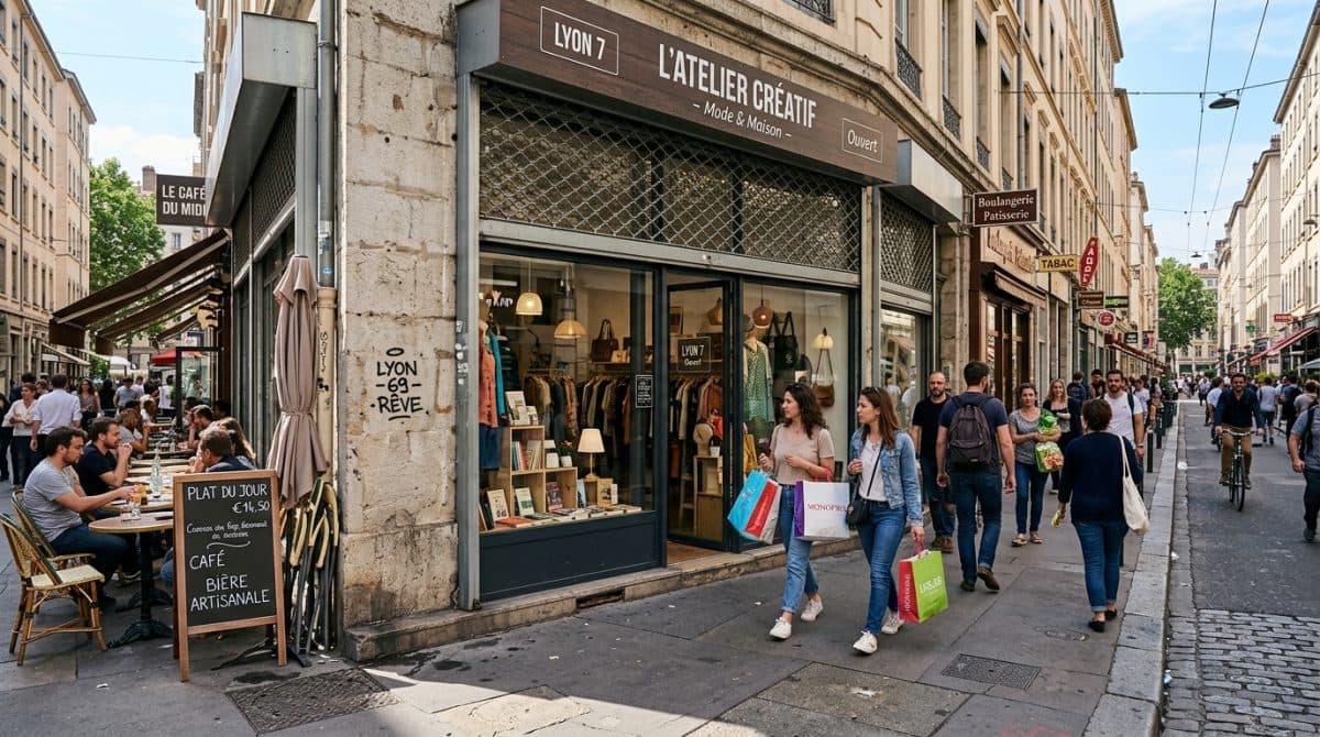 Illustration générée : Local commercial 50 m² Lyon 7