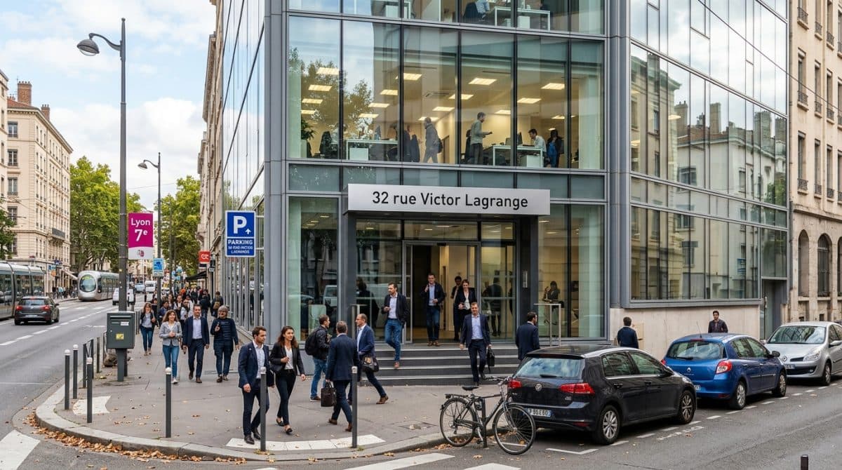 Illustration générée : Bureau 110 m² Lyon 7