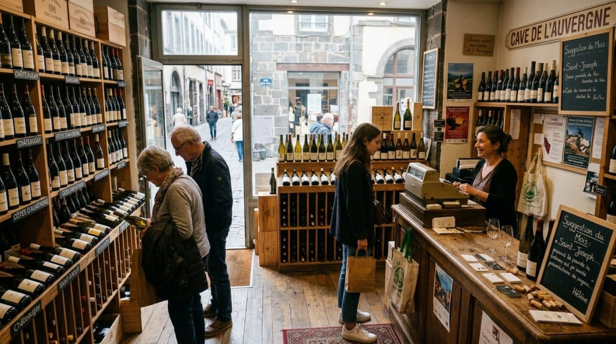Illustration générée : Cave à vin dans l'ultra centre de Clermont-Ferrand