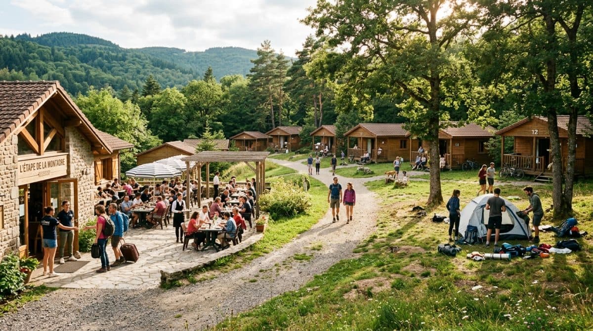 Illustration générée : Hotel, restaurant, camping dans le Livradois-Forez