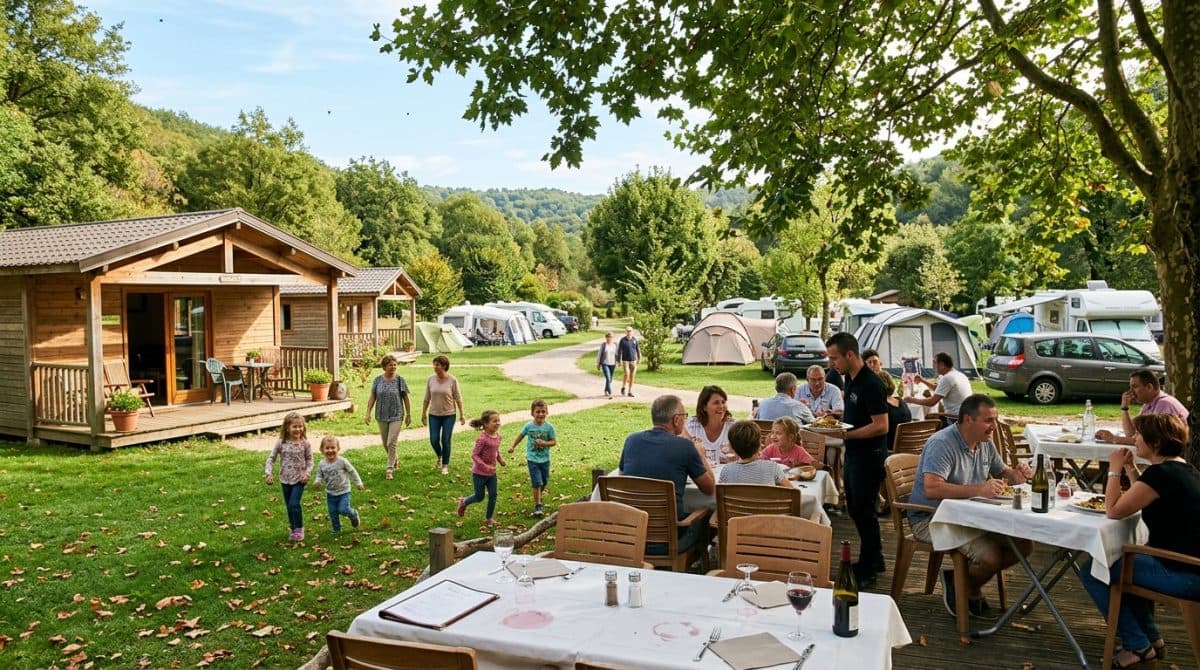 Illustration générée : Murs et fonds Hotel, restaurant, camping dans le Livradois-Forez