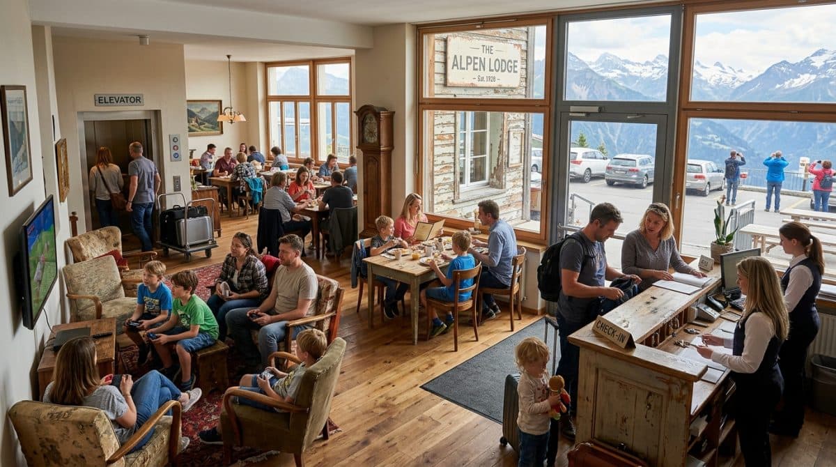 Illustration générée : Murs commerciaux hotel bureau dans le sancy