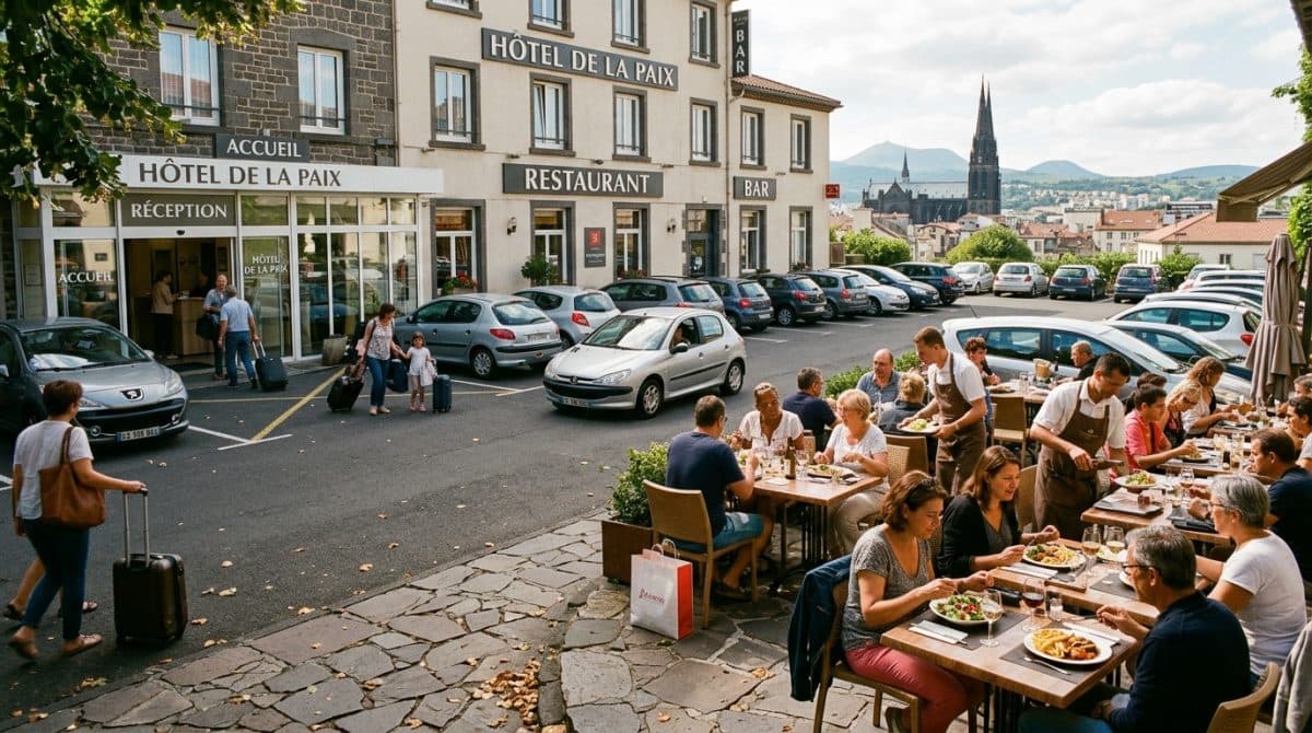 Illustration générée : Hôtel** 24 Ch + Restaurant (Murs)