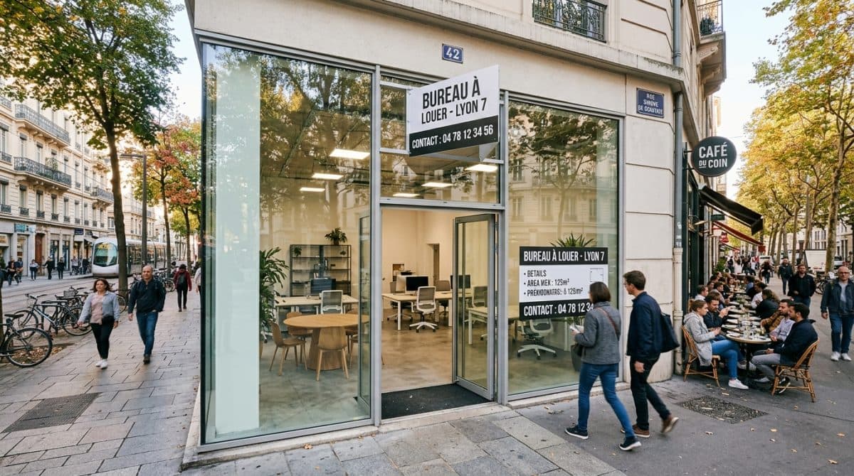 Illustration générée : Bureaux 78 m² LYON 7