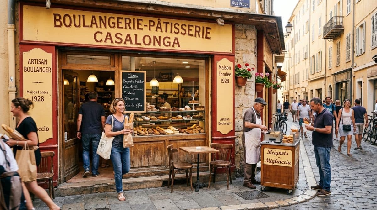 Illustration générée : A la vente boulangerie ajaccio hyper-centre