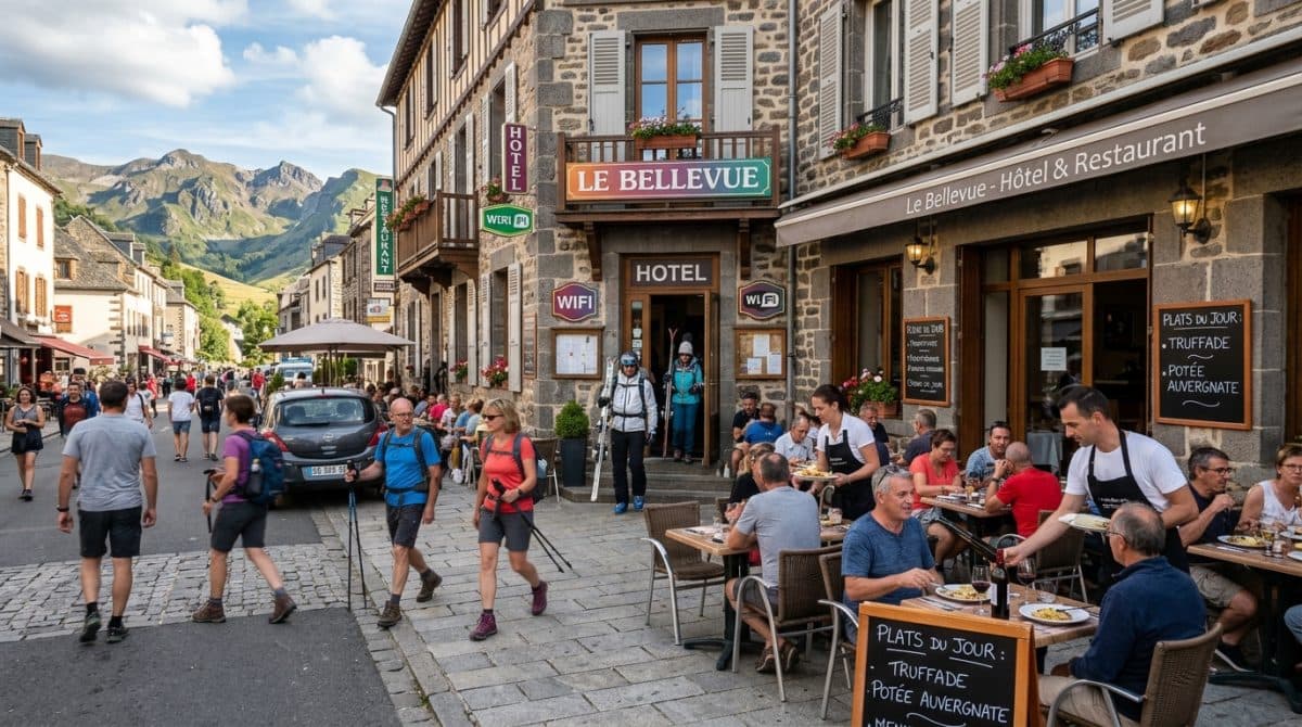 Illustration générée : Hotel restaurant a vendre dans le sancy