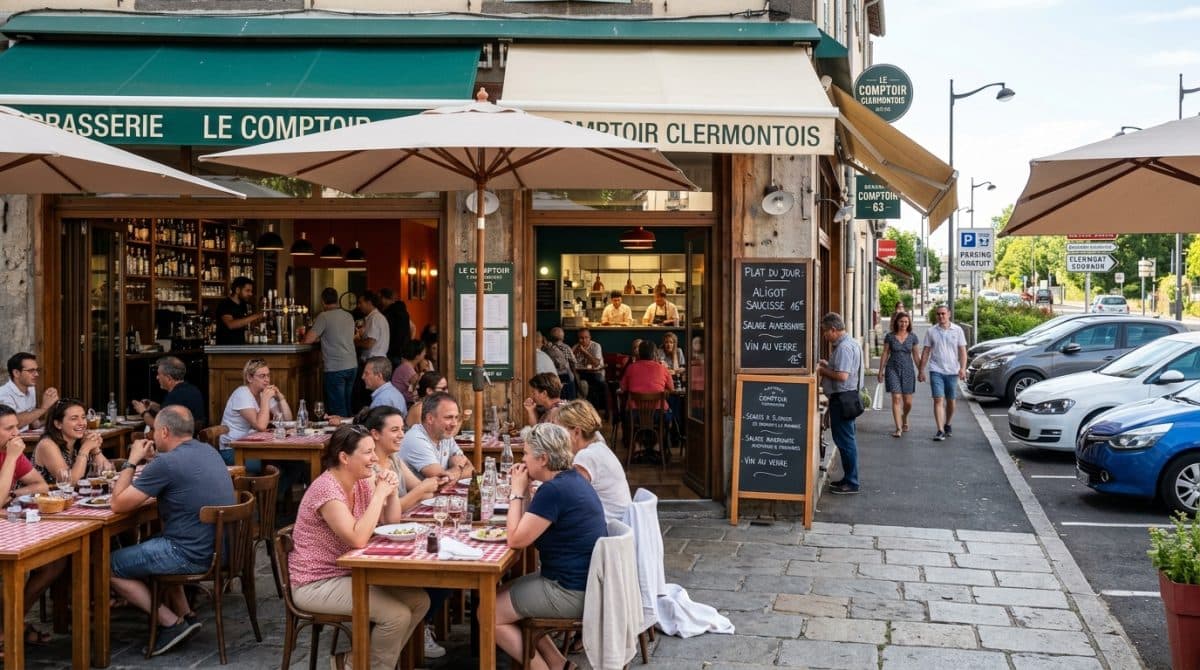 Illustration générée : Bar brasserie a vendre entre clermont et cournon