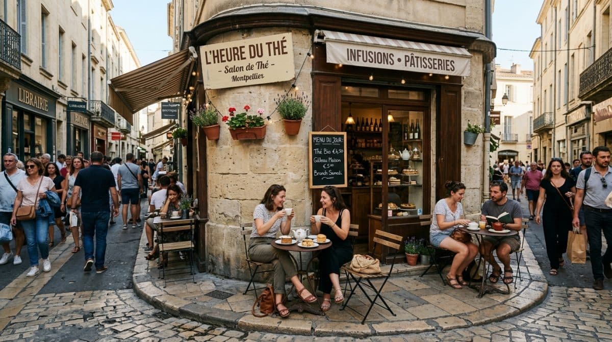 Illustration générée : Droit au bail salon de the snacking