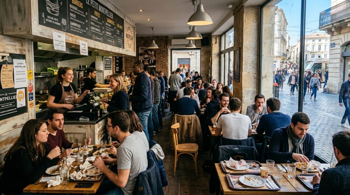 Illustration générée : A vendre très belle affaire de restauration-rapide Montpellier-Centre