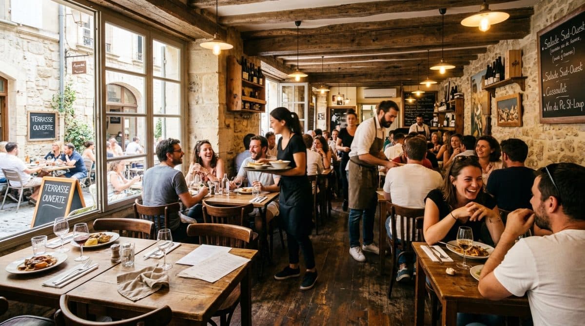 Illustration générée : A vendre murs commerciaux de restaurant loués Montpellier-centre