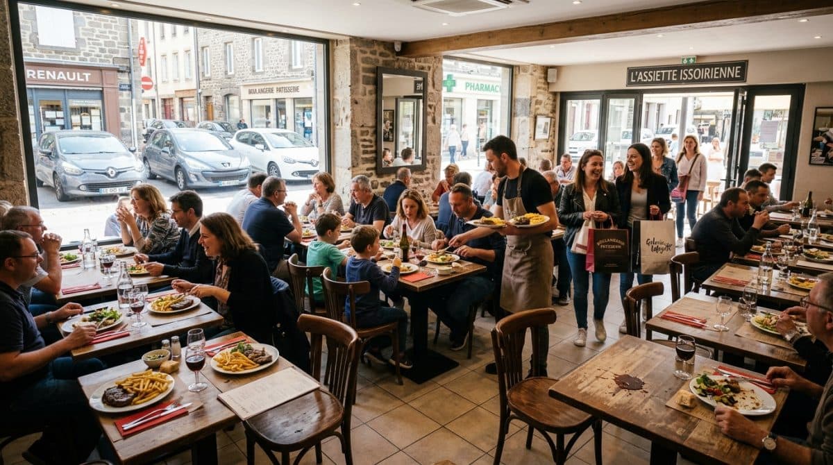 Illustration générée : Restaurant avec licence 4 a vendre a issoire
