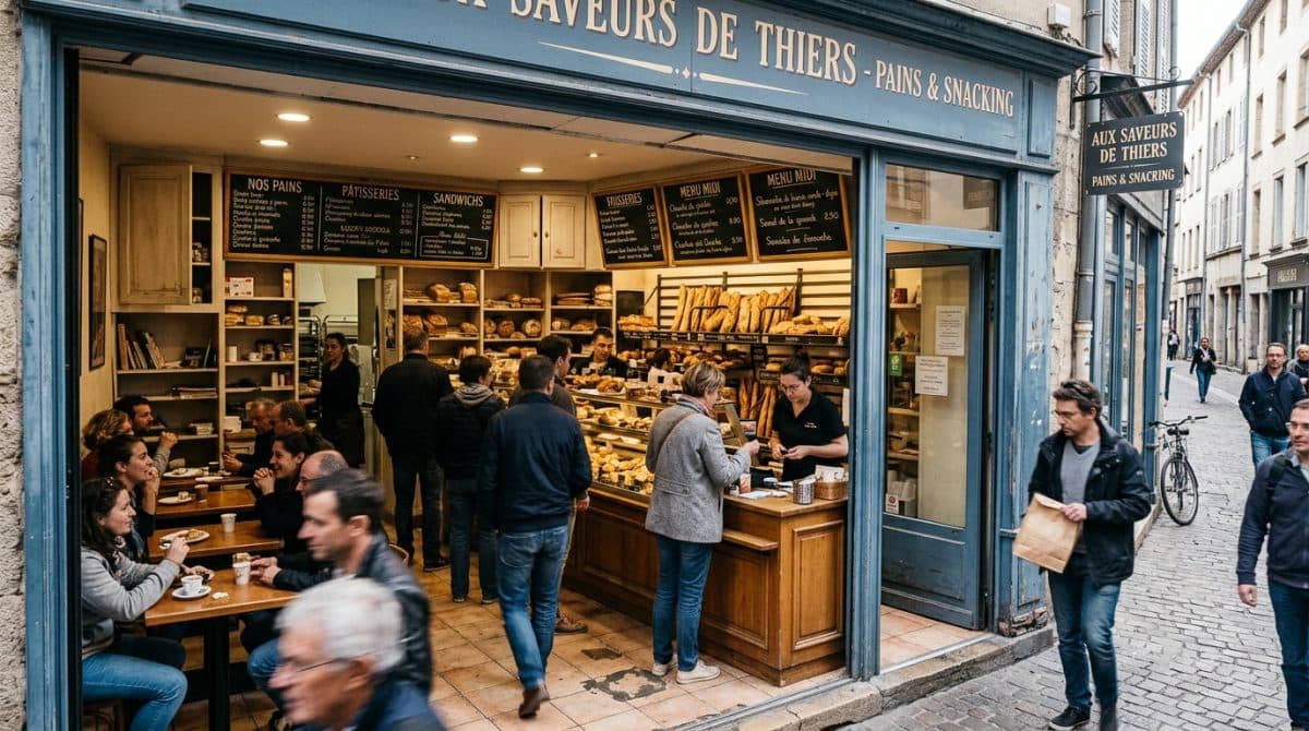 Illustration générée : Point de vente Boulangerie Snacking Thiers