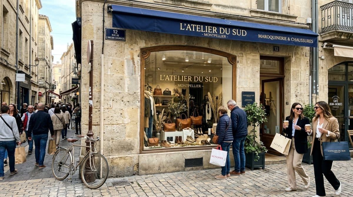 Illustration générée : 📍Droit au bail Boutique Montpellier Écusson Emplacement Premium