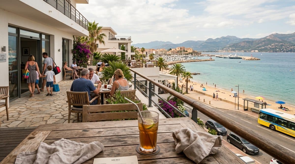 Illustration générée : Hotel restaurant a vendre ajaccio