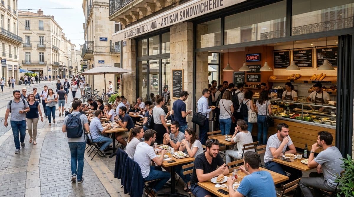 Illustration générée : A vendre fonds de sandwicherie dans quartier d'affaires a montpellier
