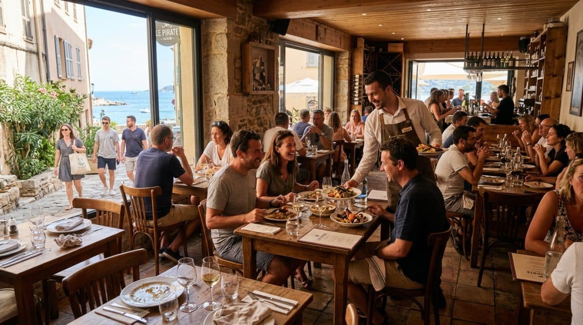 Illustration générée : Murs et fonds de restaurant a ajaccio