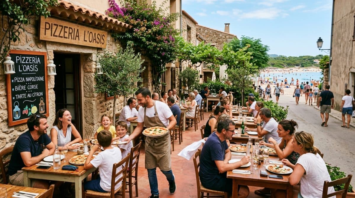 Illustration générée : A vendre restaurant pizzeria environ de bonifacio