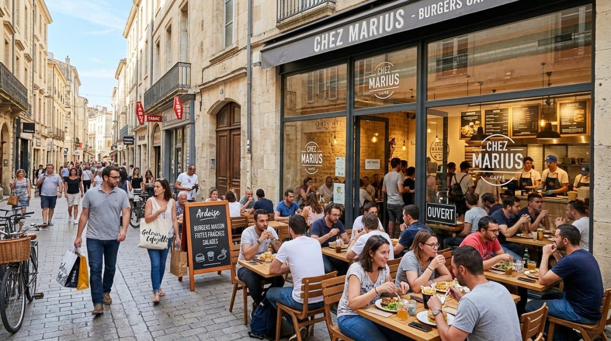 Illustration générée : Fonds de commerce – Montpellier Centre – Axe ultra passant