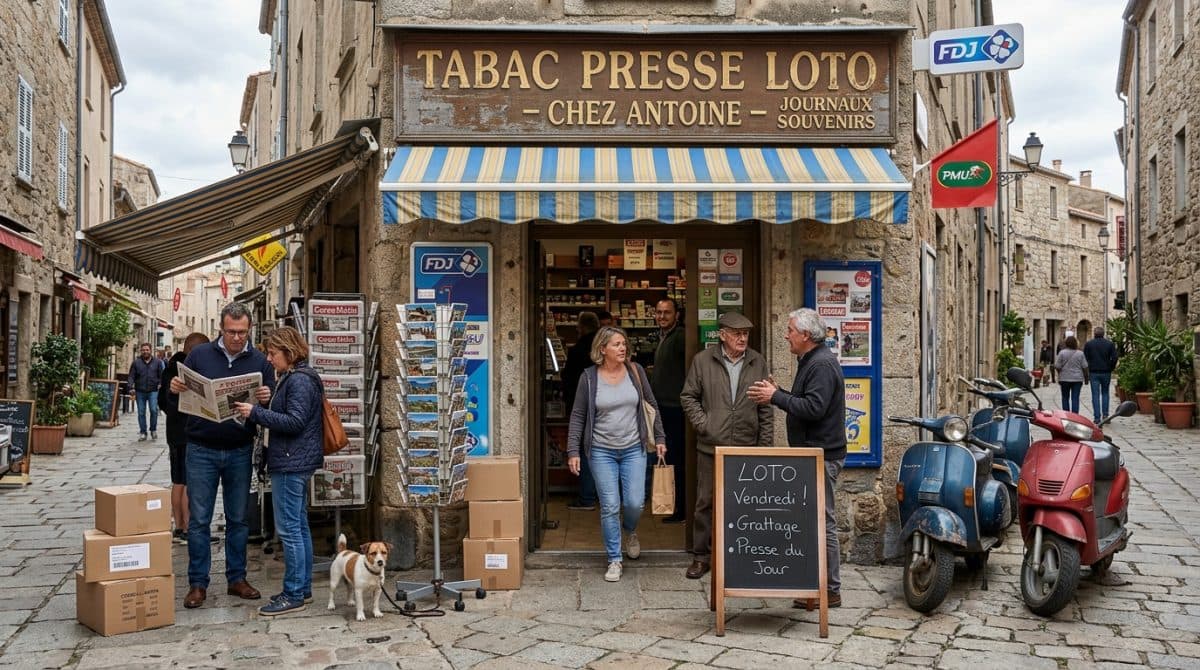 Illustration générée : A vendre tabac presse loto Corse du Sud