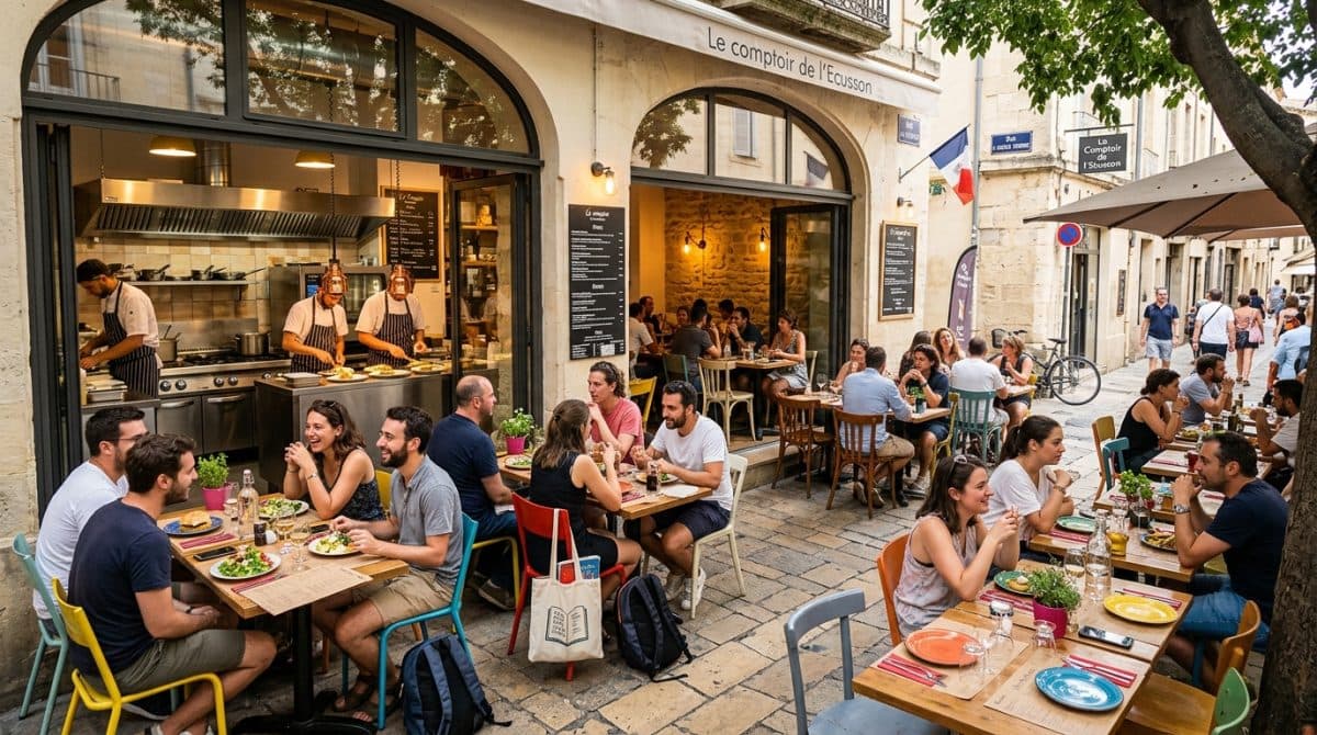Illustration générée : 🍽️ restaurant snack montpellier centre historique cuisine neuve