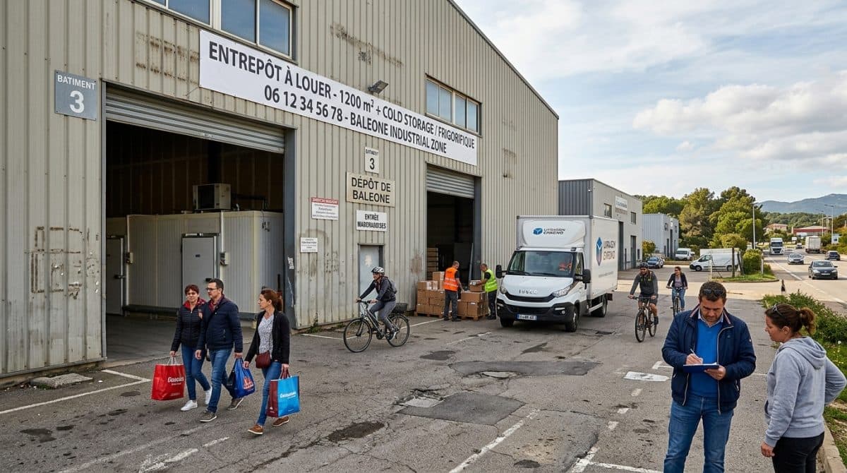 Illustration générée : A louer hangar ZI de baleone
