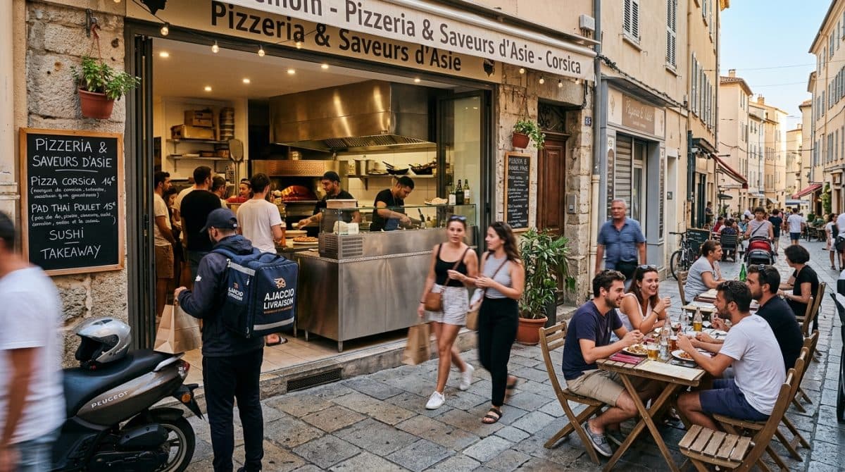 Illustration générée : A vendre pizzeria/restauration asiatique ajaccio