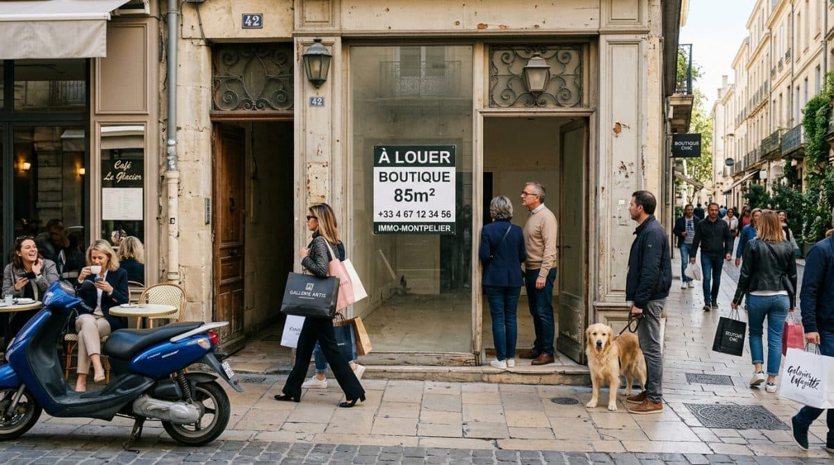 Illustration générée : Local commercial à louer, Montpellier, rue Foch.
