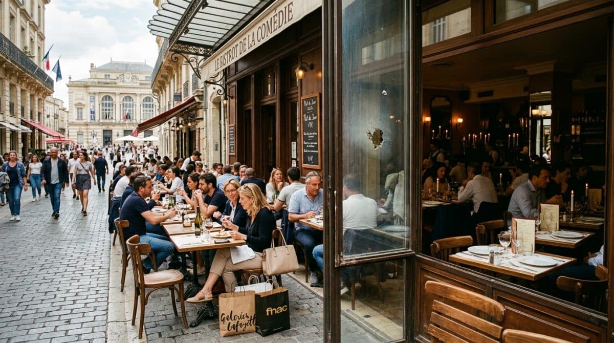 Illustration générée : Restaurant à Montpellier 270 m², 120 places, à deux pas de la Place de la Comédie.