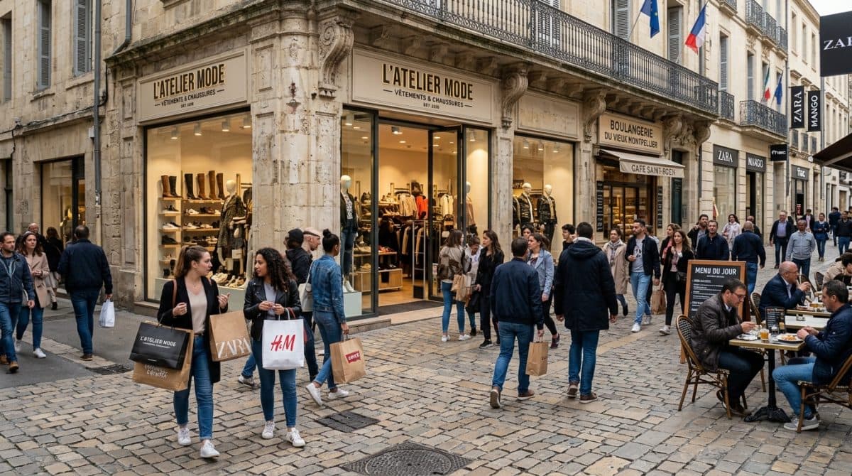 Illustration générée : Droit au bail d'une boutique de prêt-à-porter et chaussures de 215 m2 à Montpellier