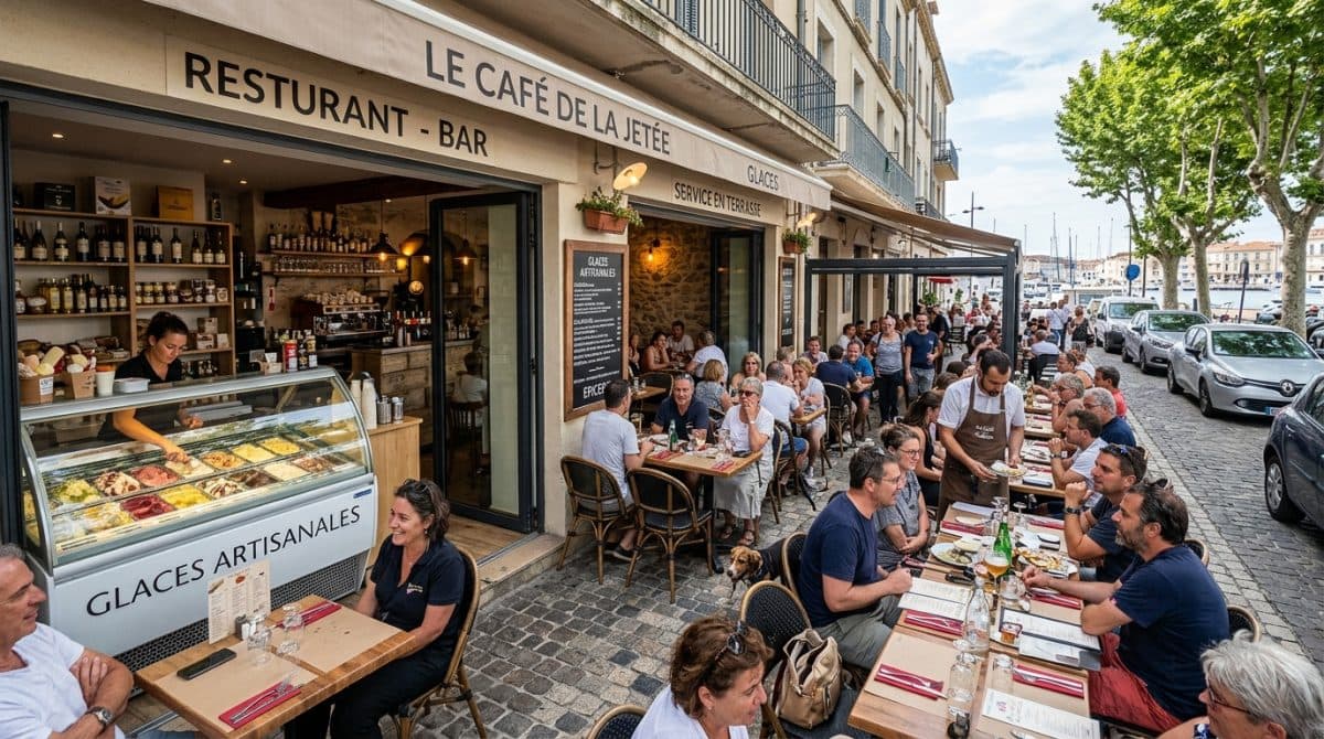 Illustration générée : A vendre bar licence 4 restaurant du littoral